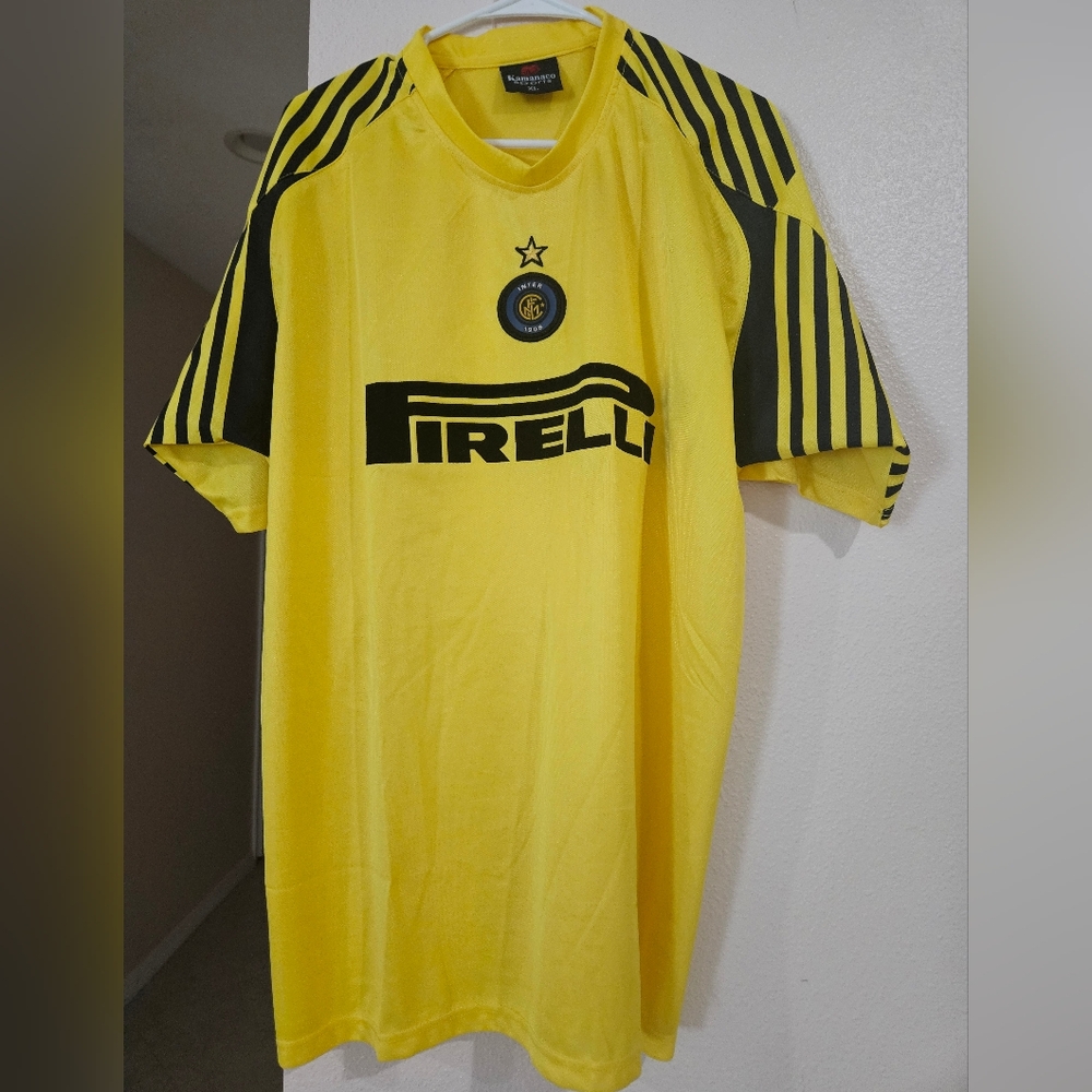 Vintage Yellow Inter Milan Soccer Men's Jersey